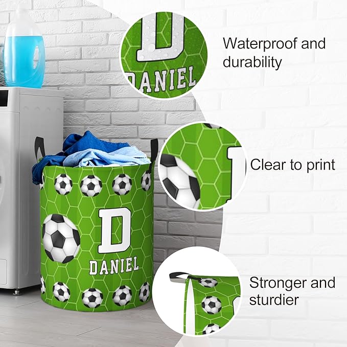 Custom Name Laundry Basket, Personalized Collapsible Laundry Hamper with Name for Bathroom Bedrooms, Customized Dirty Clothes Hamper Storage Basket Gifts for Kids Boys Girls Baby Men Women