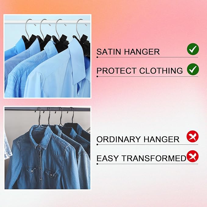 2 Pack 15 Inch Satin Padded Hangers - Bride Groom Hanger Wedding Dress Suit Hanger White and Black No Shoulder Bump Hangers