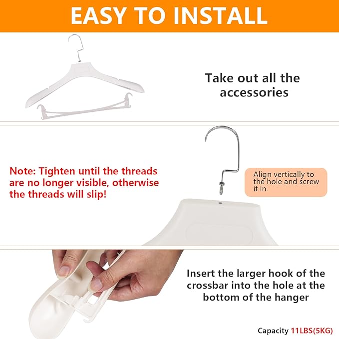Plastic Extra Wide Shoulder Suit Hangers for Men 10 Pack Width 17.7", Ivory White Sweater Hangers no Shoulder Bump Non Slip for Thick Sweaters, Clothes Hangers with Pants Bar & Metal Hook