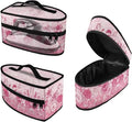 Pink Rose Iron Carrying Bag Portable Travel Irons Holder Easy to Carry Hard Storage Carrying Case with Handle,Case Only