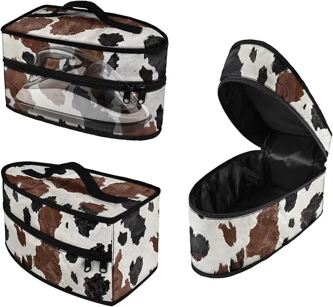 Cow Print Travel Iron Storage Box Stylish Portable Protective Carrying Bag Full Size Iron Tote Bag Reusable Steamer Storage Bags Home Decoration