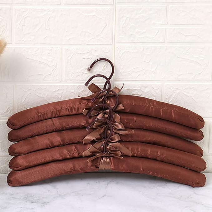 Padded Hangers for Clothes Satin Hangers Clothes Hangers Padded Hanger for Women Sweaters (Solid Color-5pcs)