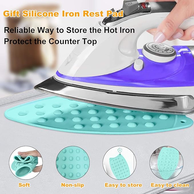 Ironing Mat for Table Top with Iron Rest Pad,Portable Travel Ironing Blanket,Foldable Thickened Heat Resistant Ironing Pad Cover for Dryer Countertop