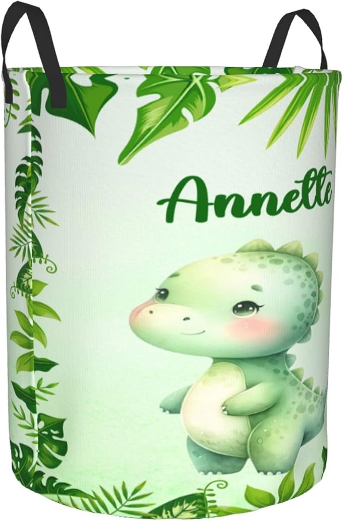 Personalized Dinosaur Laundry Basket For Baby Kids Boys Girls Adult Custom Hamper Basket With Name For Bathroom Bedrooms Collapsible Baby Laundry Basket, Dirty Clothes Hamper With Handles