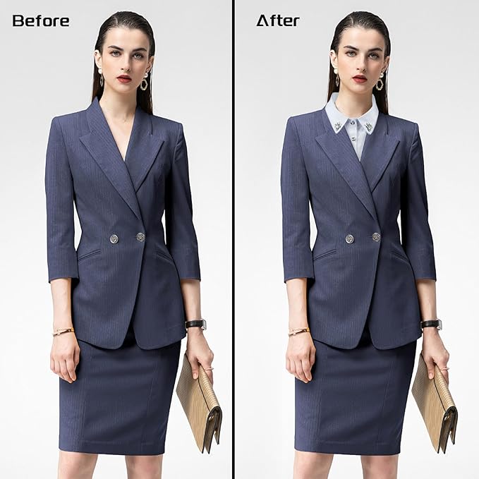Handcrafted Faux Diamond and Pearl Fake Collar Shirts Versatile Dickey Collar Half Shirt Collar for Women