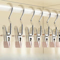 2024 New Space-Saving Clothespin Hat Pants Storage Hanging Travel Hook, 360° Swivel Stainless Steel Hangers with Clips, Laundry Hooks Hanging Clips Clothes Pins Socks Towel Clips (C-Apricot 30PCS)