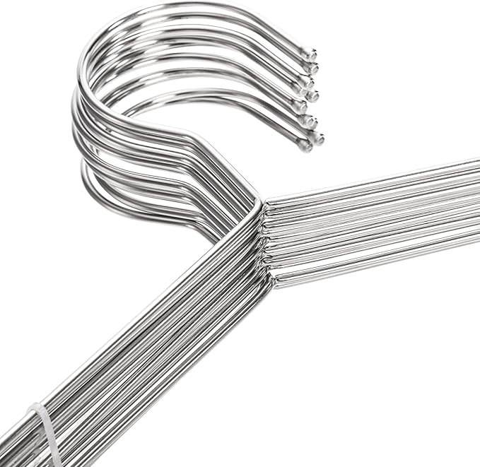 Tosnail 50 Pack Stainless Steel Strong Wire Metal Hangers Heavy Duty Clothes Hangers - 16.5"/42cm