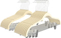 VECELO 20 Pack Velvet Clothes Hangers with Adjustable Clips,Heavy-Duty Non Slip & Space-Saving with 1 Magic Hangers & 2 Tie Rack for Suit Coat Pants Skirt Dresses