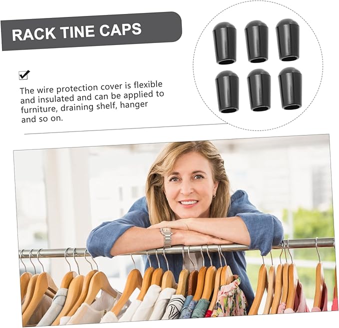 IMIKEYA 400pcs Draining Rack Prong Tip Covers Elastic Protectors for Clothes Hanger Hooks End Caps for Wire Shelves and Racks Round Caps