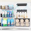 6 Pack Magnetic Shelves for Washing Machine, Magnetic Spice Rack Organizer for Refrigerator, Magnetic Shelf with Hanger Organizer, Metal Magnetic Basket, Laundry Organization and Storage, Black