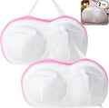 Large Bra Laundry Bags for Washing Machine, 2 Pack Brassiere Wash Bags for Laundry, Lingerie Bag for Washing Delicates, Bra Washer Protector (pink 2 pack)