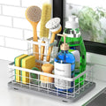 Kitchen Sink Caddy Organizer, [Stay-Dry Anywhere & No Drainage Needed] Sponge Holder for Kitchen Sink Countertop,Stainless Steel with Rust-Resistant Coating-10.24" L x 6.5" W x 5.83" H