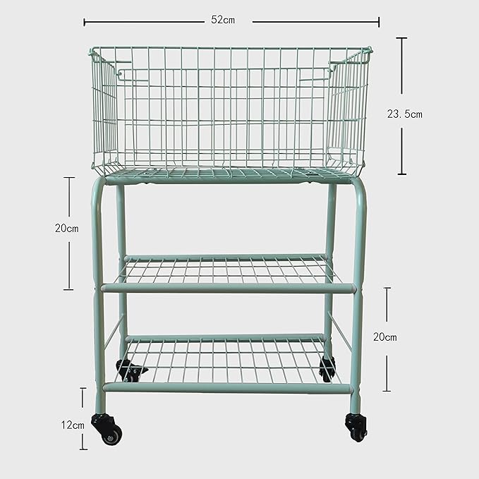 Rolling Laundry Basket with Wheels, Heavy-Duty Multipurpose Organizer - Removable Storage Cart for Clothes, Toys, Dorm Room, Laundry Hamper(White)