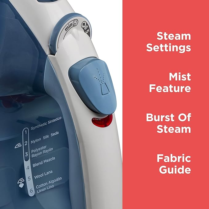 BLACK+DECKER Easy Steam Compact Iron for Clothes,Automatic Shutoff,Nonstick Plate,Light Weight,1200 Watts,(Pack of 4)