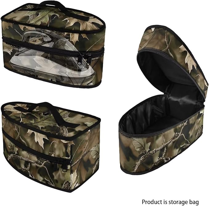 Hunting Camo Iron Storage Case for Clothing Store Reusable Easy to Clean Iron Storage Bag with Zipper Handle