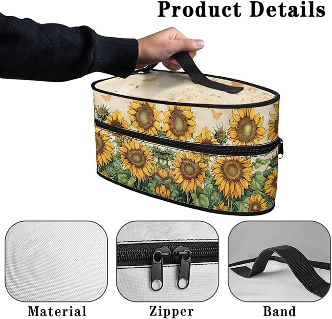 Sunflower Butterfly Note Iron Storage Case Compatible with Most Iron Colorful Wear-resistant Clothes Iron Storage Case for Travel or Storage