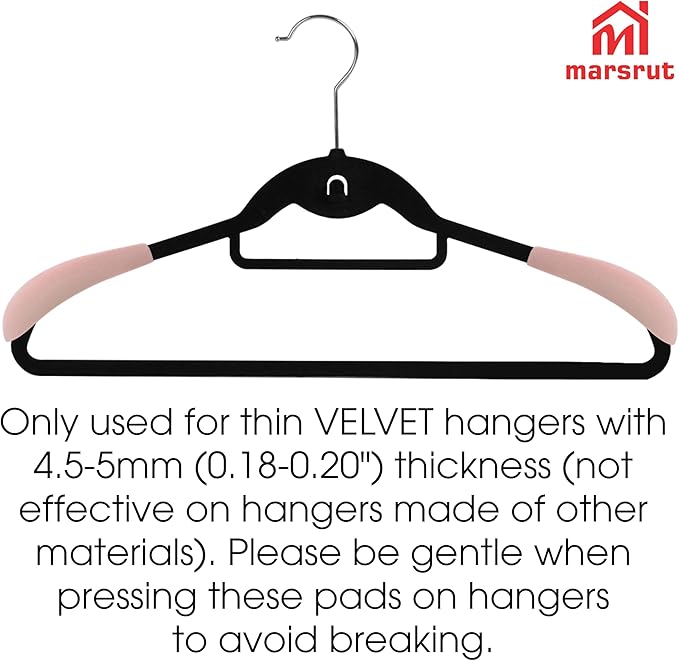 10pcs Velvet Hanger Shoulder Pads Forms Shapers, Non-Slip Cute Flocking Protectors Cushion, ONLY for Velvet Hangers with 0.18-0.2" Thickness, for Home Hotel Dorm Closet Wardrobe Accessories