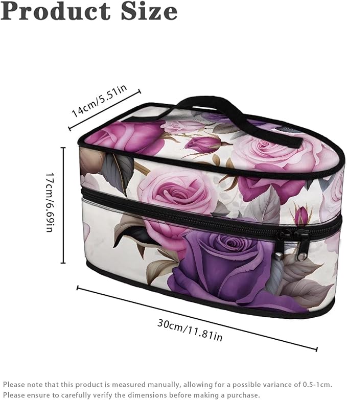 Purple Vintage Floral Iron Carrying Storage Bag Iron Portable Bag for Travel Universal for Most Iron Iron Protective Cover with Zipper Closure,Dustproof & Easy to Carry