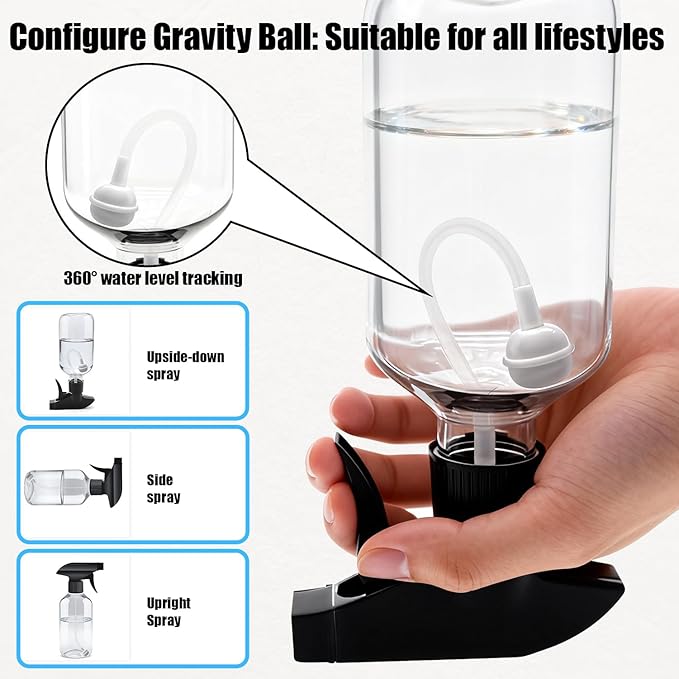 10oz/300ml 360° Spray Bottles (2-Pack) Clear Plastic Small Spray Bottles, Spray at Any Angle to Reach Hard-to-Reach Corners. Ideal for Cleaning, Plants, Gardening, Pets, and Hair