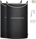 XL Hanging Laundry Hamper, 2PC-Black, Over Door/Wall Mount, Large Capacity, Modern Design, Durable, Waterproof