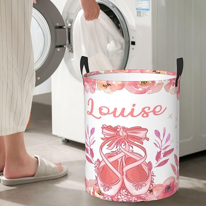 Personalized Dance Laundry Basket For Baby Kids Boys Girls Adult Custom Hamper Basket With Name For Bathroom Bedrooms Collapsible Baby Laundry Basket, Dirty Clothes Hamper With Handles