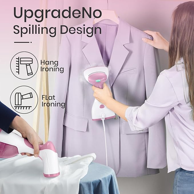 Steamer for Clothes 1500W，30S Fast Heat Plancha a Vapor Para Ropa, 260ML Water Tank Clothing Garment Fabric Iron Travel Steamer Handheld Portable for Wrinkles