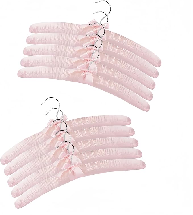 Padded Hangers for Women Clothing,Padded Clothes Hangers for Sweaters,Satin Hanger Padded Silk Foam Hanger