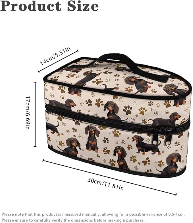 Iron Storage Case Protective Carrying Bag with Zipper Closure, Cute Easy to Clean Steam Iron Storage Bag Compatible with Most Iron, Dog Paw