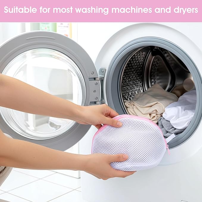 3Pcs Bra Washing Bag for Laundry, Mesh Bra Laundry Bag for Washing Machine Lingerie Washer Protector with Zipper for Underwear and Delicates