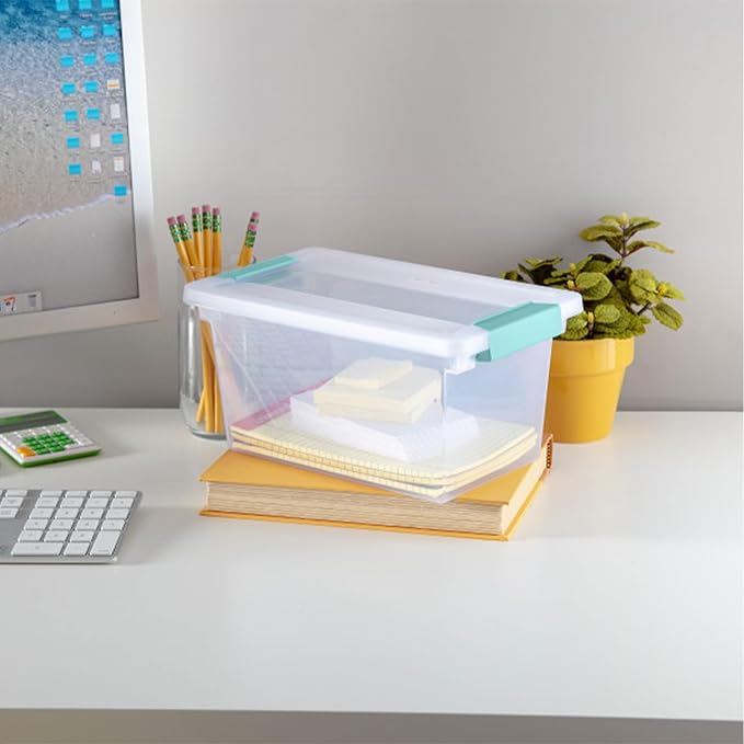 Sterilite 12-Pack Clip Box, Clear Storage for Crafts, Supplies and Office Items, Medium
