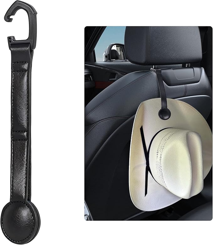 1 Pack Magnetic Cowboy Hat Clip for Car,Leather Magnet Hat Holder Organizer Hook,Car Headrest Magnetic Hat Hanger for Car,Truck,SUV,Vehicle