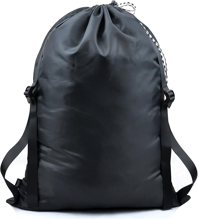 iwill CREATE PRO Laundry Backpack with Adjustable Shoulder Straps, Drawstring Laundry Storage Bags for in Launderettes, laundromat, College Dorm Room, Black