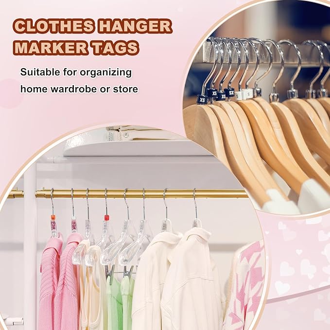 PATIKIL 300 Pcs Clothes Hanger Marker Blank Plastic Garment Tags Size Hanger Markers Fit 3mm Rod for Garment Color Coding Snap Labels Accessories, White