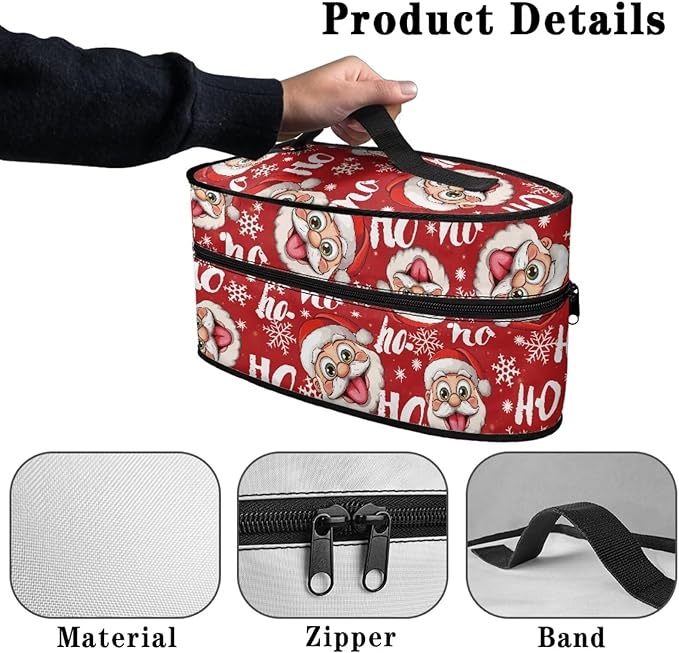 Christmas Iron Storage Case Fits Traveling Outing Decorative Handheld Steam Iron Storage Bag Compatible with Most Iron, Santa Claus HOHOHO