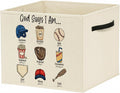 Christian Baseball Storage Bin Box with Handles, God Says I Am Bible Verse Baseball Foldable Baskets Organizer for Kids Room Nursery Bathroom Clothes Toys Books, Toybox for Boys