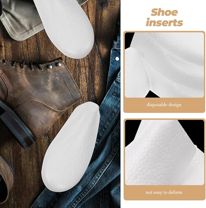10 Pairs Shoe Shaper Inserts Foam Support for Shoes and Boots Soft Comfortable Toe Shaper Holder Versatile Inserts and Fillers
