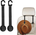 2-Pack Magnetic Cowboy Hat Holder for Truck, Leather Hat Rack Clip for Car Headrest, Travel Hat Hanger Organizer, Strong Grip Keeps Shape, Space-Saving Car Accessories ﻿