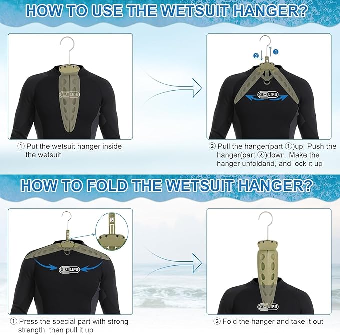 Wetsuit Hanger, Gimilife Quick Dry Foldable & Vented Dryer for Wetsuit Dry Suit, Surfing & Scuba Diving Accessory, Perfect to Dry Wetsuit Drysuit Life Jacket or BCD（1 PCS ）