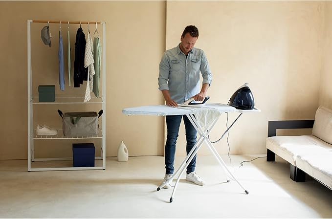 Brabantia Size B (49 x 15 inches) Replacement Ironing Board Cover with Durable Foam Layer (Fresh Breeze) Easy-Fit, 100% Cotton