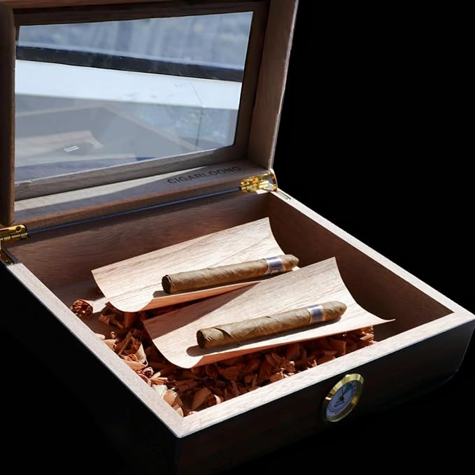 Spanish Cedar Wood Shavings for Cigar Humidor, Cigar Box, Cedar Wood Chips for Cigar Alcoholization, Humidor Accessories for Cigar Storage (Sawdust, 1.75oz)