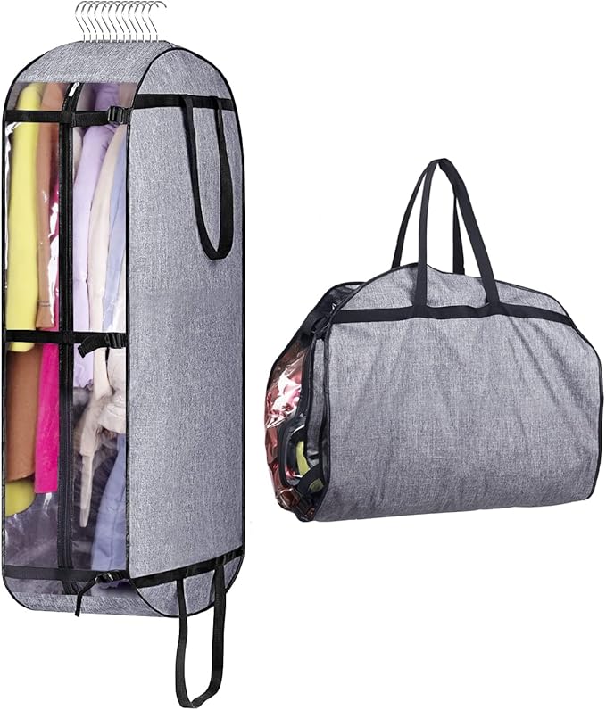 MISSLO 40" Garment Bags for Travel Moving Bags Heavy Duty Hanging Bags for Clothes Sturdy Oxford Fabric Travel Suit Bags for Closet Storage Suit Covers for Men Women