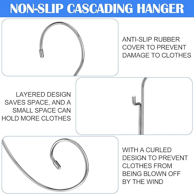 10 Pcs Lingerie Hangers Bathing Suit Hangers Life Jacket Non Slip Cascading Racks for Tank Tops, Sports Bra, Yoga Tops, Lingerie, Swimsuits