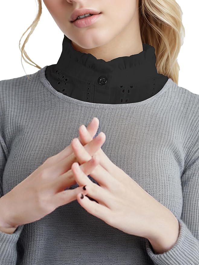 Jacquard Pure Cotton Fake Collar Comfortable and Breathable Hollow Out Dickey Collar Collar for Women & Girls