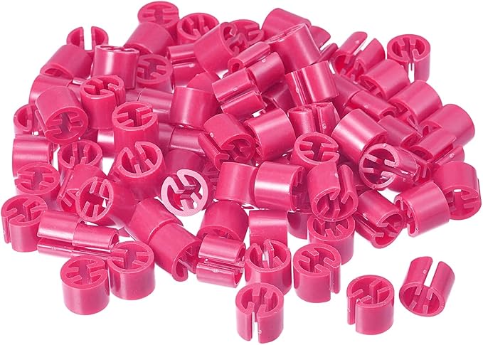 uxcell 150pcs Clothes Hanger Markers Blank Tags, Fit 3.5mm Rod Garment Size Hanger Clips Garment Color Coding Label for Clothing Hangers, Rose Red