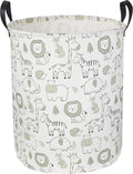 CLOCOR Baby Laundry Basket,Collapsible Kids Toys Storage Baskets,Nursery Hamper for Boys and Girls,Jungle Bedroom Decor,Gift Basket（Green Animals