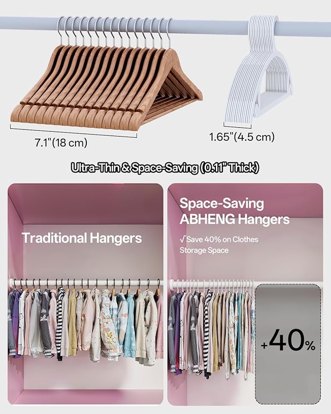 100 Pack Kids Hangers, Non-Slip & Sturdy Coat Hangers, Ultra-Thin Plastic Suit Hangers for 7-12 Years Old, Dry & Wet Dual-Use Multi-Scenario Storage, Holds Up to 11 LB, 14"W , White, UAPY09100W