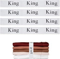 4PCS Bed Sheet Organizer Bands, Storage Labels and Sheet Keepers for Linen Closet - Elastic Bedding Straps for Foldable Bedsheet, Pillow Case, Duvet (King)