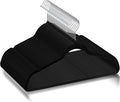 ZENY Velvet Hangers 100 Pack, Non-Slip Clothes Hangers, Suit Hangers with Shoulder Notches, Pants Bar, 360° Swivel Hook, Space-Saving, for Closet (Black)