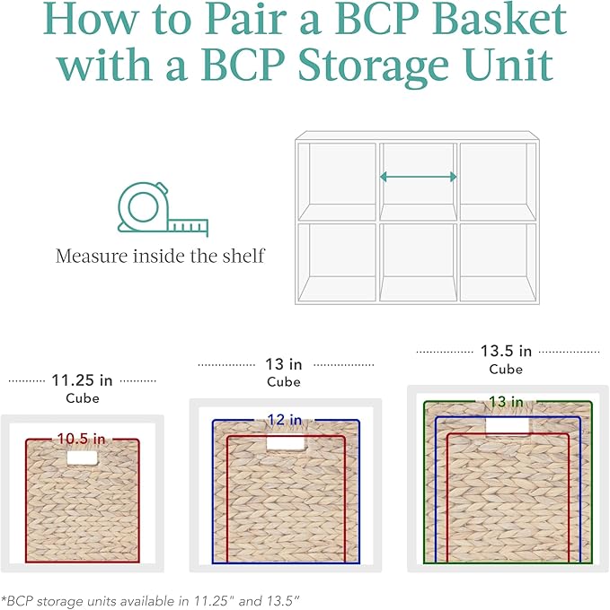 Best Choice Products 13x13in Pack of 5 Cube Storage Baskets, Water Hyacinth Multipurpose Collapsible Organizers, Handwoven Laundry Totes for Laundry, Living Room, Kids Room & Nursery - Chestnut