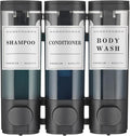 Shampoo and Conditioner Dispenser,Shower Soap Dispenser 3 Chamber No Drill Wall-Mounted Shampoo Dispenser for Shower Wall Mounted Shower Dispenser for Bathroom Hotel Large Capacity,Black